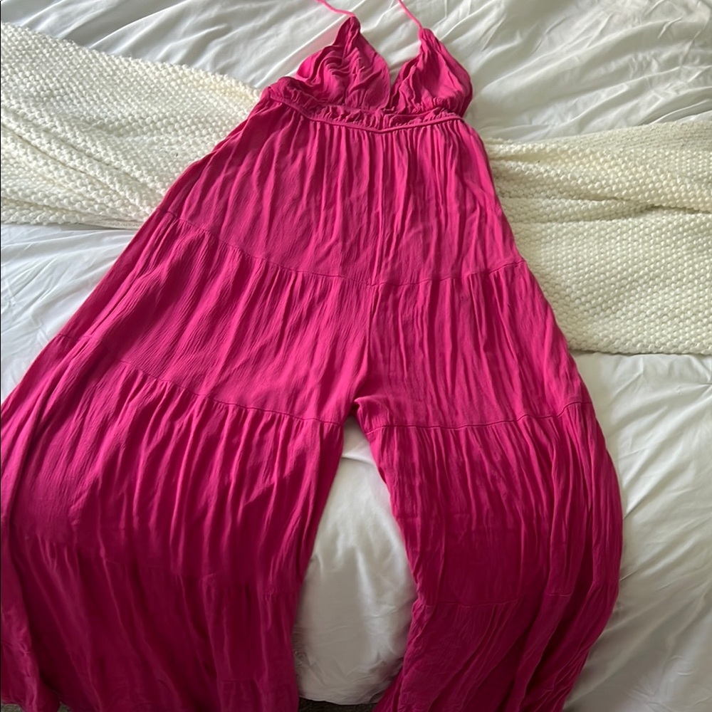 SHEIN Pink Wide Leg Jumpsuit